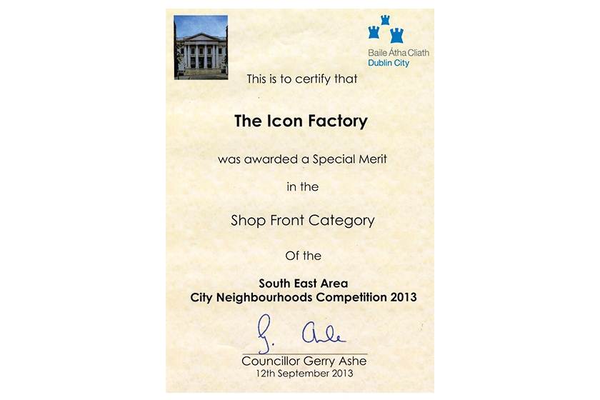 THE ICON FACTORY - Award for the best shop front category